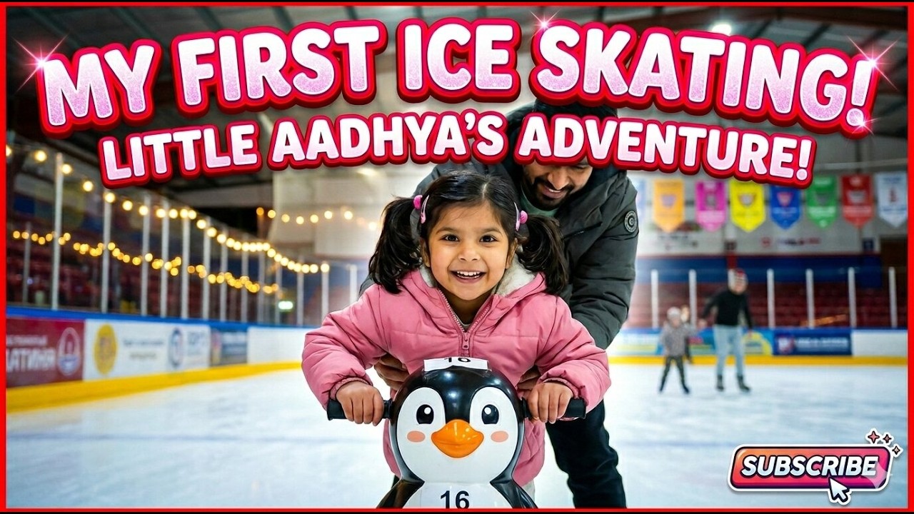 Can She Do It?! 🐧 Little Aadhya’s First Ice Skating Adventure! ❄️