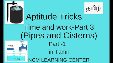 time and work part 3  (Pipes and Cisterns) Aptitude tricks in tamil