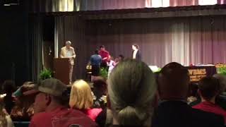 Lachlann receiving the most thoughtful student award