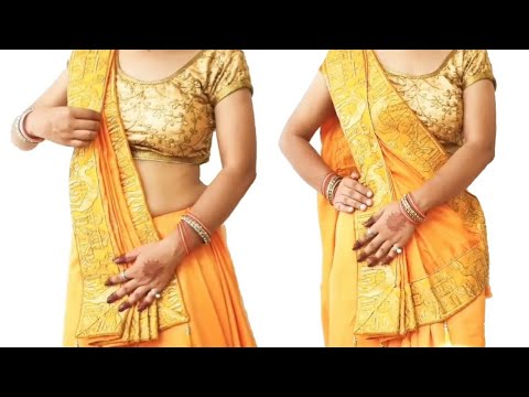 How to give Sidhe pallu saree a modern look step by step demo   2020