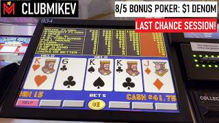 LAST CHANCE: $1 8/5 Bonus Poker | $100 Session | Final Game At Video Poker Fest screenshot 3