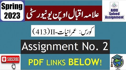 ⏩ AIOU Code 413 Solved Assignment No.2 Spring 2023 || Subject: Sociology – II || Level: BA/B.Com