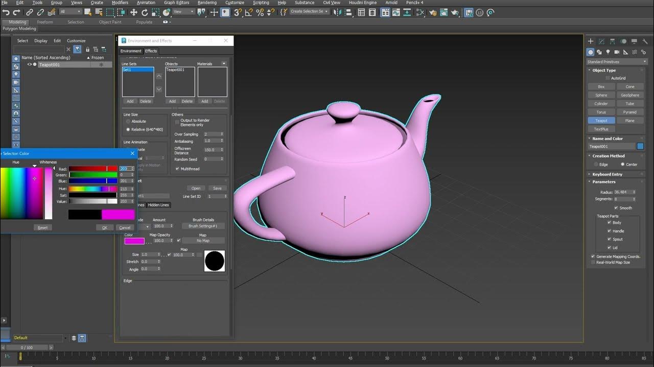 PSOFT Pencil+ 4 for 3ds Max │マテリアルとラインの設定方法 YouTube