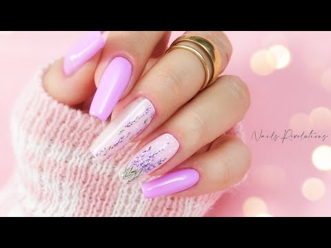 Lavender nails art tutorial step by step