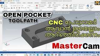 Open pocket Tool path for Beginner's. Mastercam Tutorial.