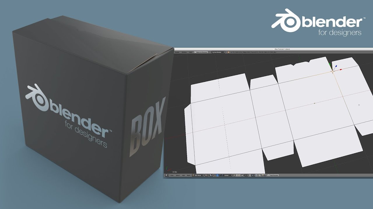 Download Blender For Packaging Design Creating A Box With Flaps Dielines Youtube