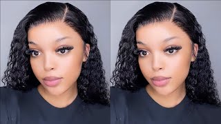 Kinky Curly Bob Wig Installation & Wet Look | @Ali Pearl Hair