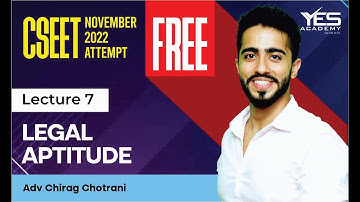 FREE CSEET Legal Aptitude Online Classes for Nov 2022 (Lec 7)|FREE CSEET LIVE Batch Nov 2022