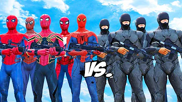 RoboCop Army VS Spiderman Suits - Spiderman, Iron Spider, Spider-Man 2002, The Amazing Spider-Man