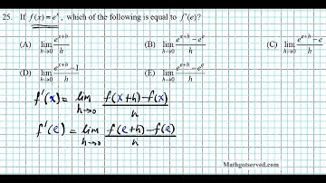 AP Calculus Multiple Choice Limits pt I #10 1985  #5 limits definition of derivative
