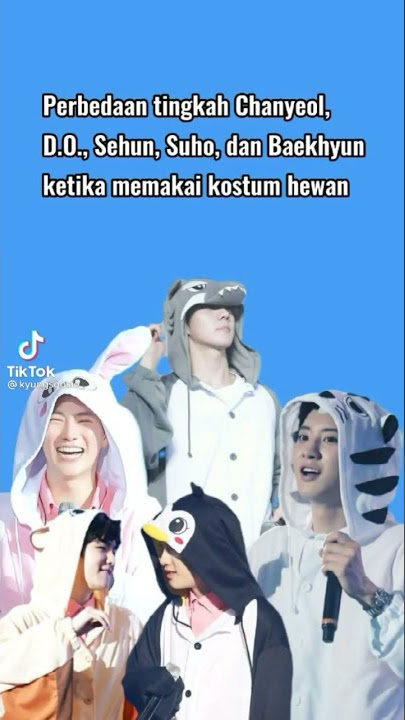 Perbedaan Chanyeol D.O Sehun Suho dan Baekhyun ketika memakai kostum hewan 😁 #exo