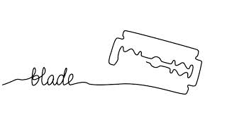 continuous one line drawing of blade. vector