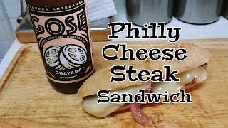 Receta de Philly Cheese Steak Sandwich con cerveza Gose Guayaba de Casa Bruja