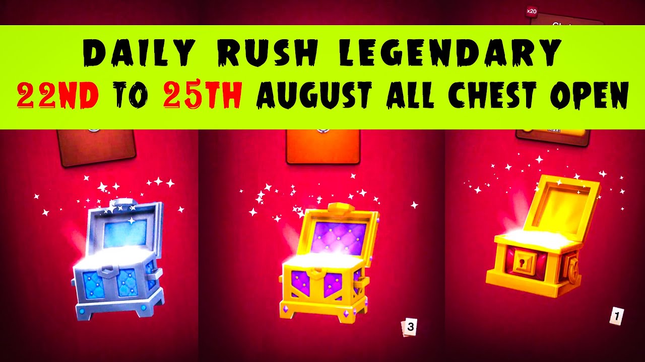 Carrom Pool Daily Rush Legendary August all four events full chest open ...