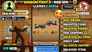 Shadow Fight 2 Mod Apk 🔥 | 52 Max Level | Unlimited Money And Gems | SF2 New