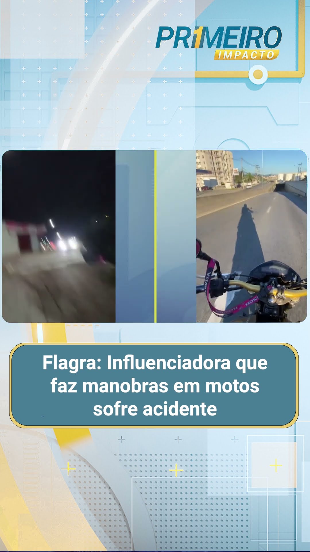 Flagra: Influenciadora que faz manobras em motos sofre acidente