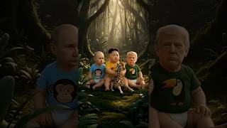 Baby Trump, Baby Putin & Baby Kim Jong Un Meet A Tiny Giraffe