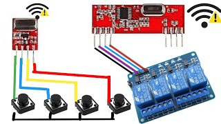 4 Channel RF Transmitter & Receiver module||Diy 434mhz wireless transmitter Receiver