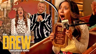 Drew Surprises Her Superfan Guest Co-Host with an Employee of the Month Plaque