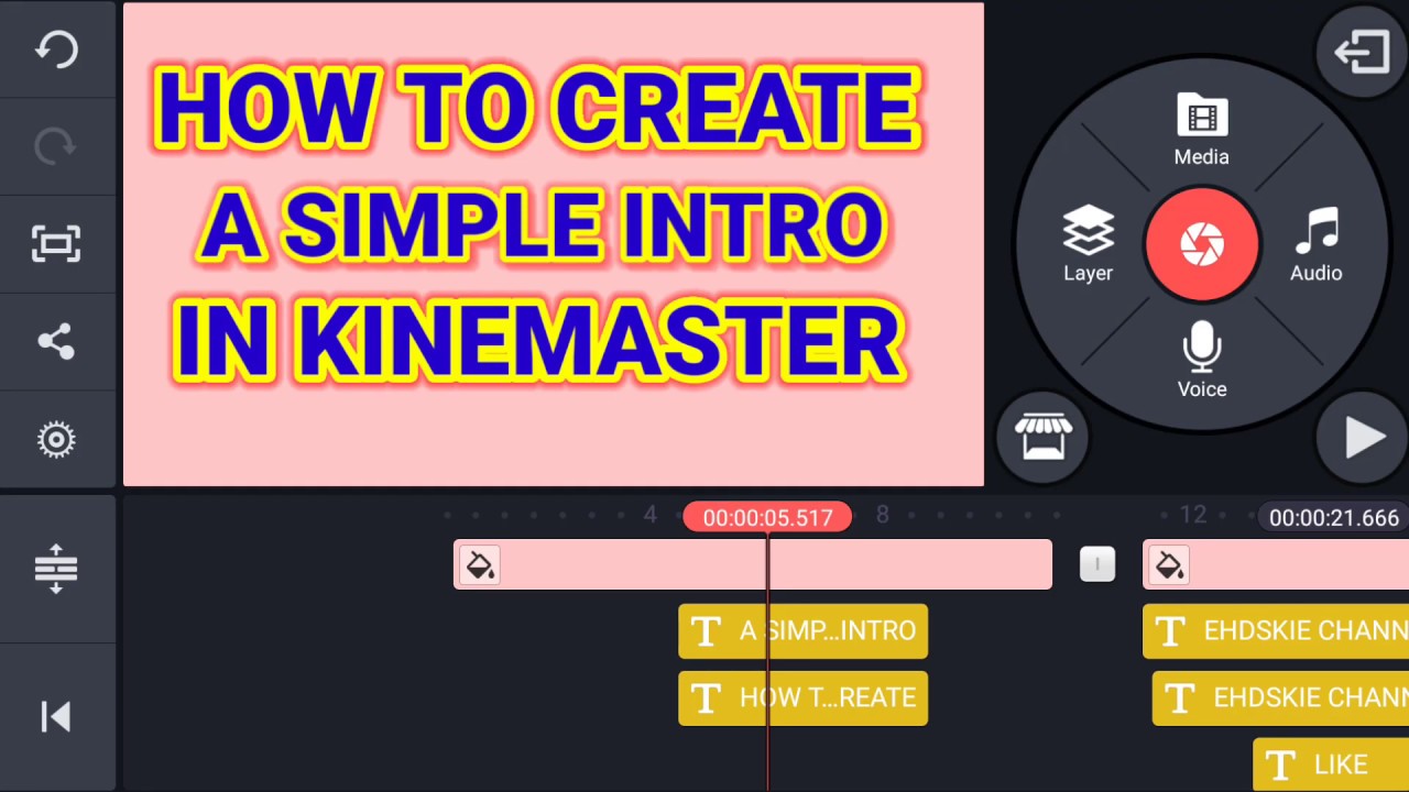 HOW TO CREATE A SIMPLE INTRO IN KINEMASTER - YouTube