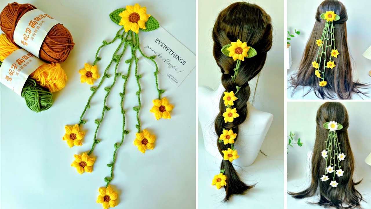Crochet Hair Clip | Crochet SunFlower | Crochet Hair Accessories | How To Crochet