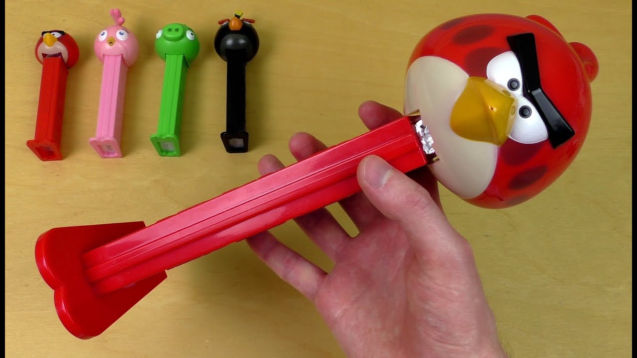 Download Gigantic Angry Birds PEZ Candy Roll Dispenser & Surprise Eggs & Fruit Gummies