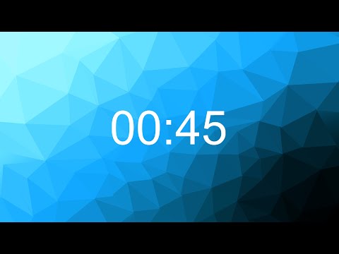 45 sec Silent Timer - count UP - blue polygon background