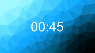 45 sec Silent Timer - count UP - blue polygon background