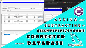 C# - Adding and Subtracting of Quantities/Stocks Connected to the Database (Point of Sale System)