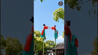 Amazing Bamboo Pole Dance Two Girls Perform Stunning Balance Show In The Air