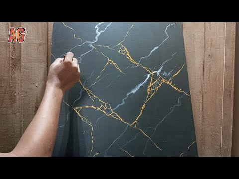 tutorial-pemula-||-cara-buat-retakan-motif-marmer-granit-warna-hitam-gold