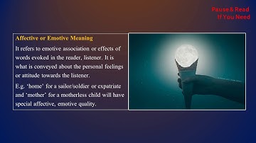 Semantics - Types of Meaning