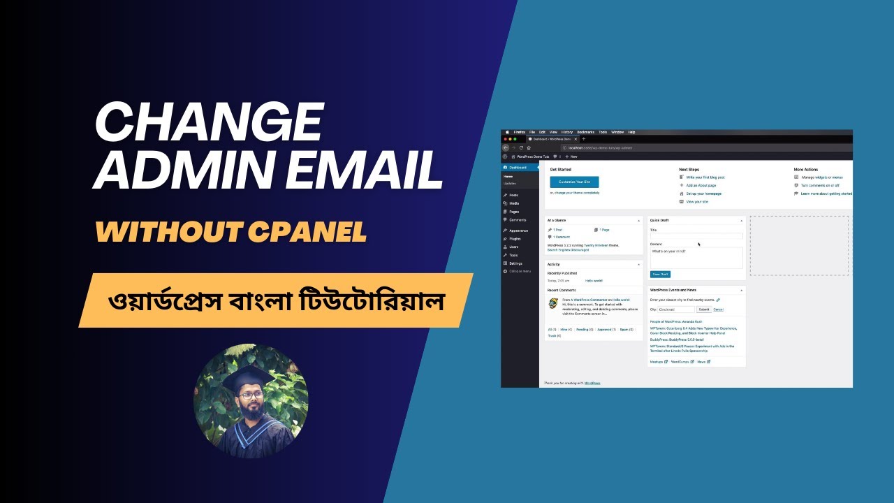 How to change admin email in WP dashboard | Bangla Tutorial - YouTube