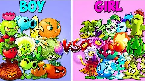Team BOY VS GIRL VS UNKNOW Plants Who Will Win? - PvZ 2 Team Plant VS Team Plant