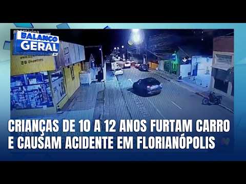 Crianças furtam carro em Capoeiras e se envolvem em acidente em Florianópolis