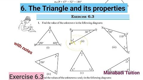 7th class maths|Chapter 6|🤷‍♀️The triangle and its properties|💁‍♂️Exercise 6.3|with notes|