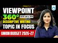 Viewpoint 360° | Union Budget 2026-27 | Answer Writing for RBI &amp; NABARD