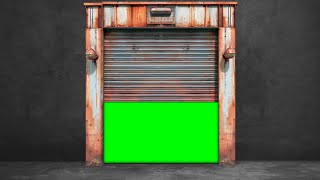 Old Rolling Shutter Opening Closing Animation Green Screen Background video Footage