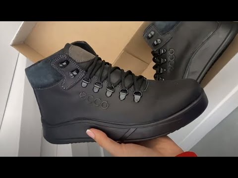 Чоловічі зимові шкіряні черевики (натуральна шкіра) чорні на хутрі, чоловіче взуття на зиму, розмір 40 41 42 43 44 45, видео 1