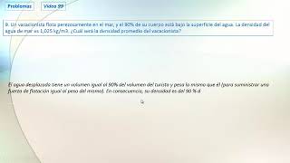 99 9. Un vacacionista flota perezosamente en el mar, y el 90% de su