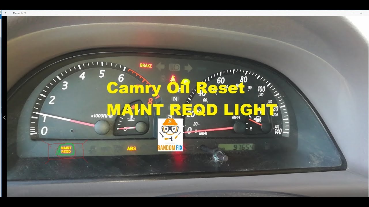 How To Reset Toyota Camry Oil