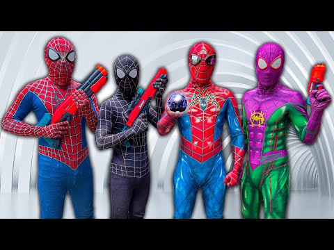 TEAM SPIDER-MAN Nerf War vs BAD GUY TEAM || Ruby Battle ( Live Action , Rescue , Parkour... )