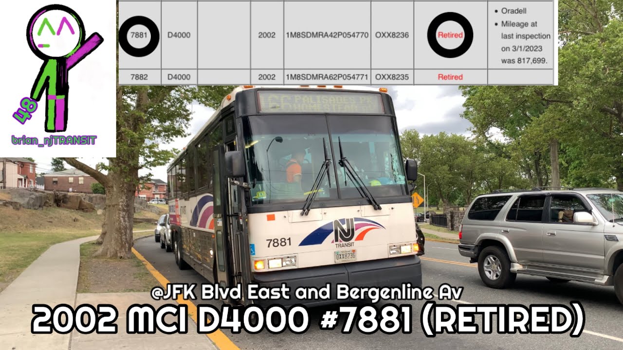 New Jersey Bus Series 2002 MCI D4000 7881 (retired) on the 166 JFK