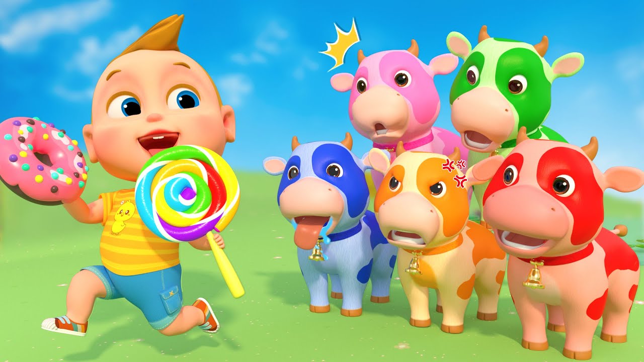 Candy Machine   Baby Cows Play With Candy Machine Cartoon   Colors for Kids  Boo Kids Cartoon