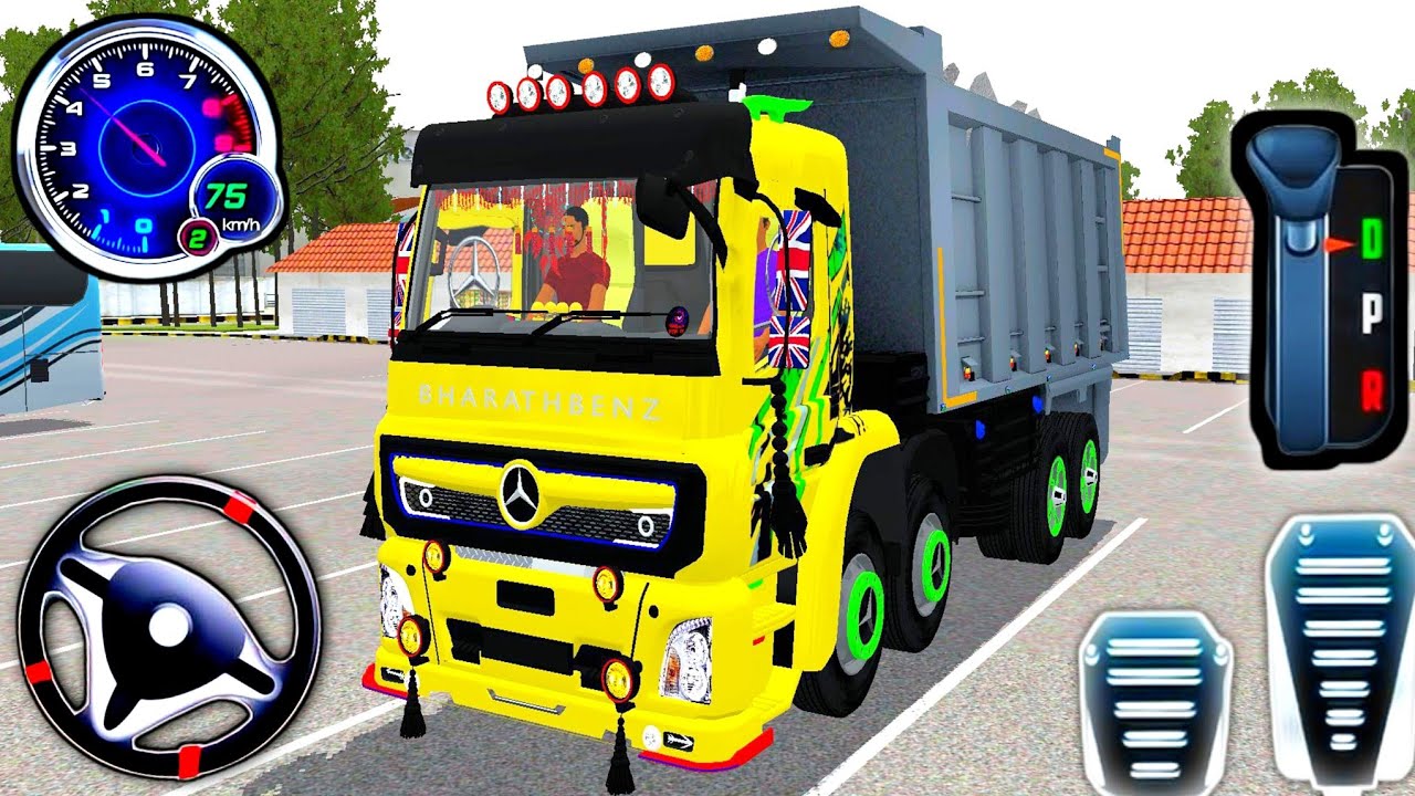 Bharatbenz Tipper Lorry - Truck Simulator Gameplay - Bharatbenz 12 Wheel Truck