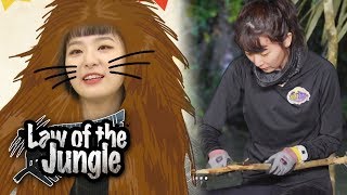 Seul Gi Dishevels Her Hair.. Then Ties it.. [Law of the Jungle Ep 321]