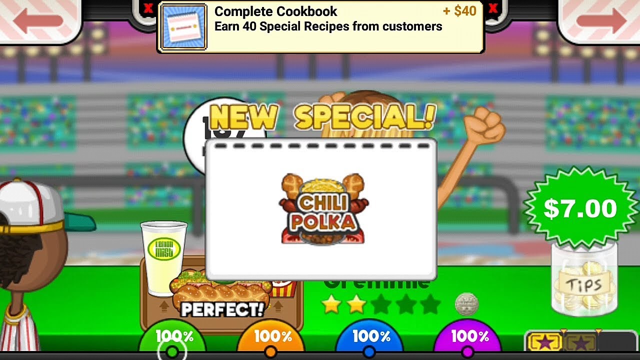 Papa's Hot Doggeria To Go! - All Special Recipes Earned (Perfect Day) 