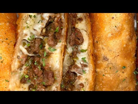 cheese steak eggrolls/