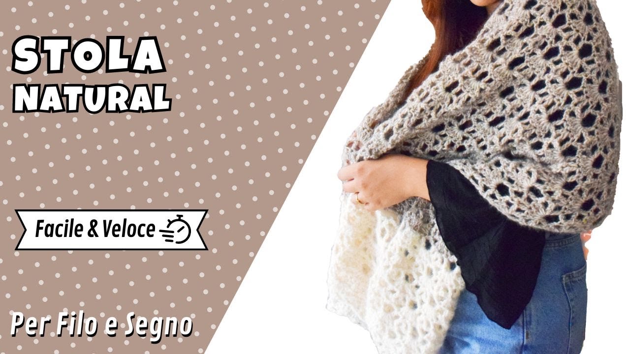Stola Natural - Una stola traforata calda e morbida