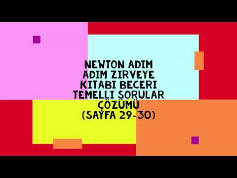 Newton adım adım zirveye kitabı beceri temelli sorular çözümü (sayfa 29 30)